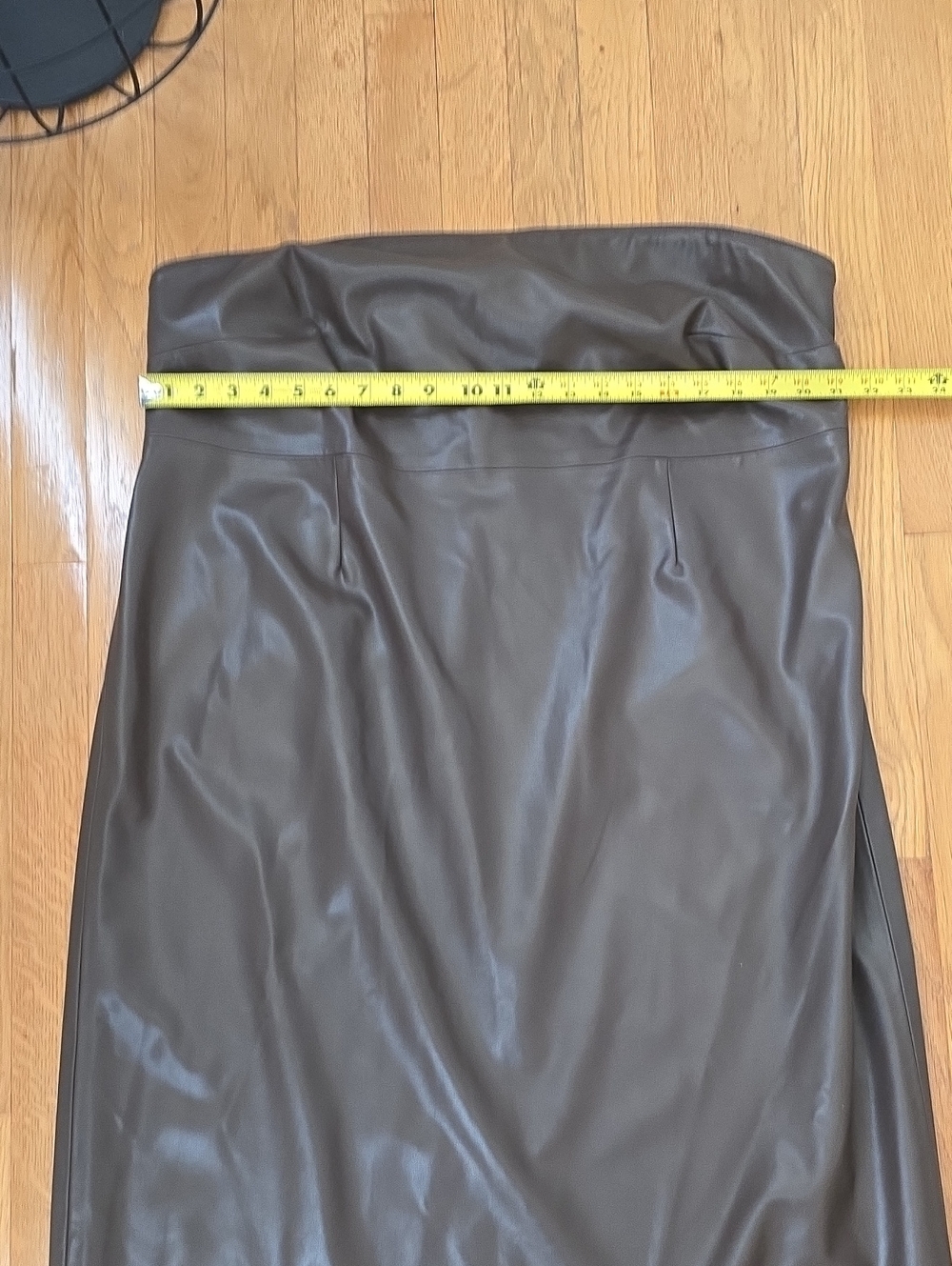 Ashley Graham Brand Women's Plus Size Brown Faux Leather Strapless Dress 20W - Picture 9 of 16